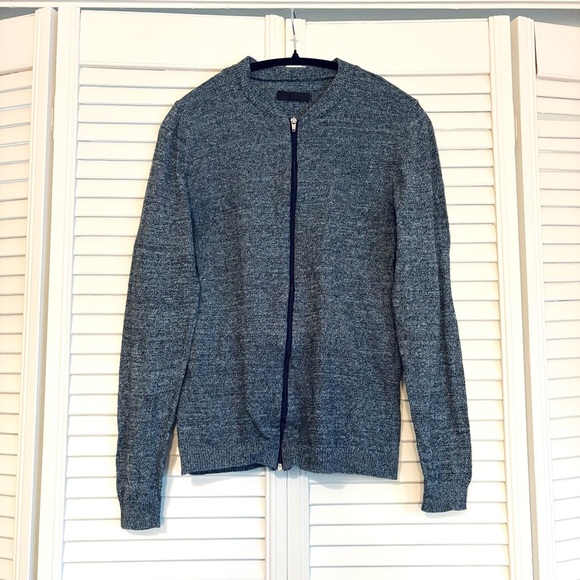 ASOS Gray Zip Up Sweater Cardigan 100% Cotton Size Medium M - Picture 1 of 6